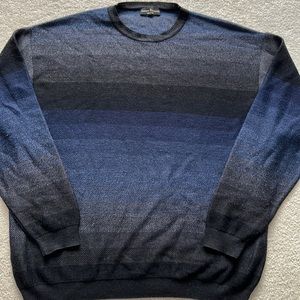 Lenor Romano Mens XL Black/ Blue gradient crewneck sweater.